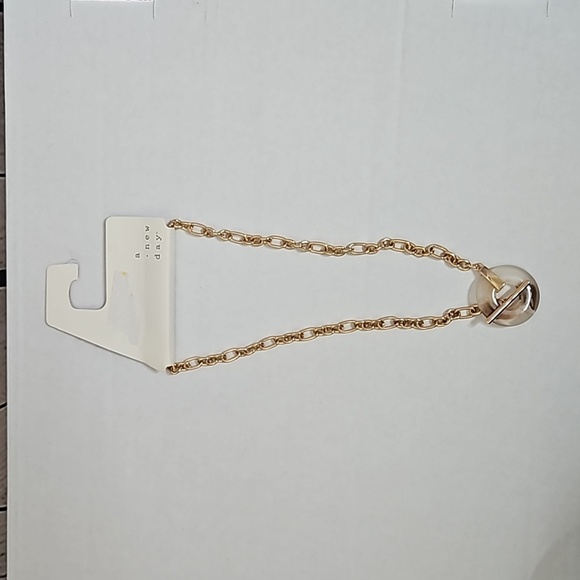 A New Day Toggle and Link Resin Ring Chain Necklace Brown/Gold NWT - Picture 1 of 3